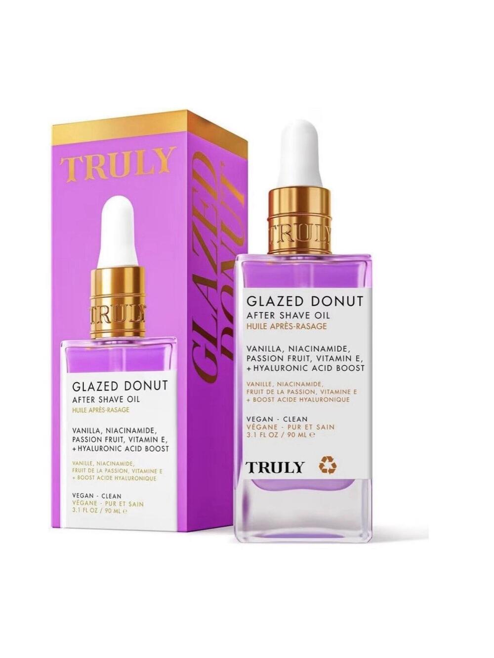 Truly Glazed Donut After Shave Oil, Hydrating, Non-Greasy, 3.1oz/90ml NEW in Box